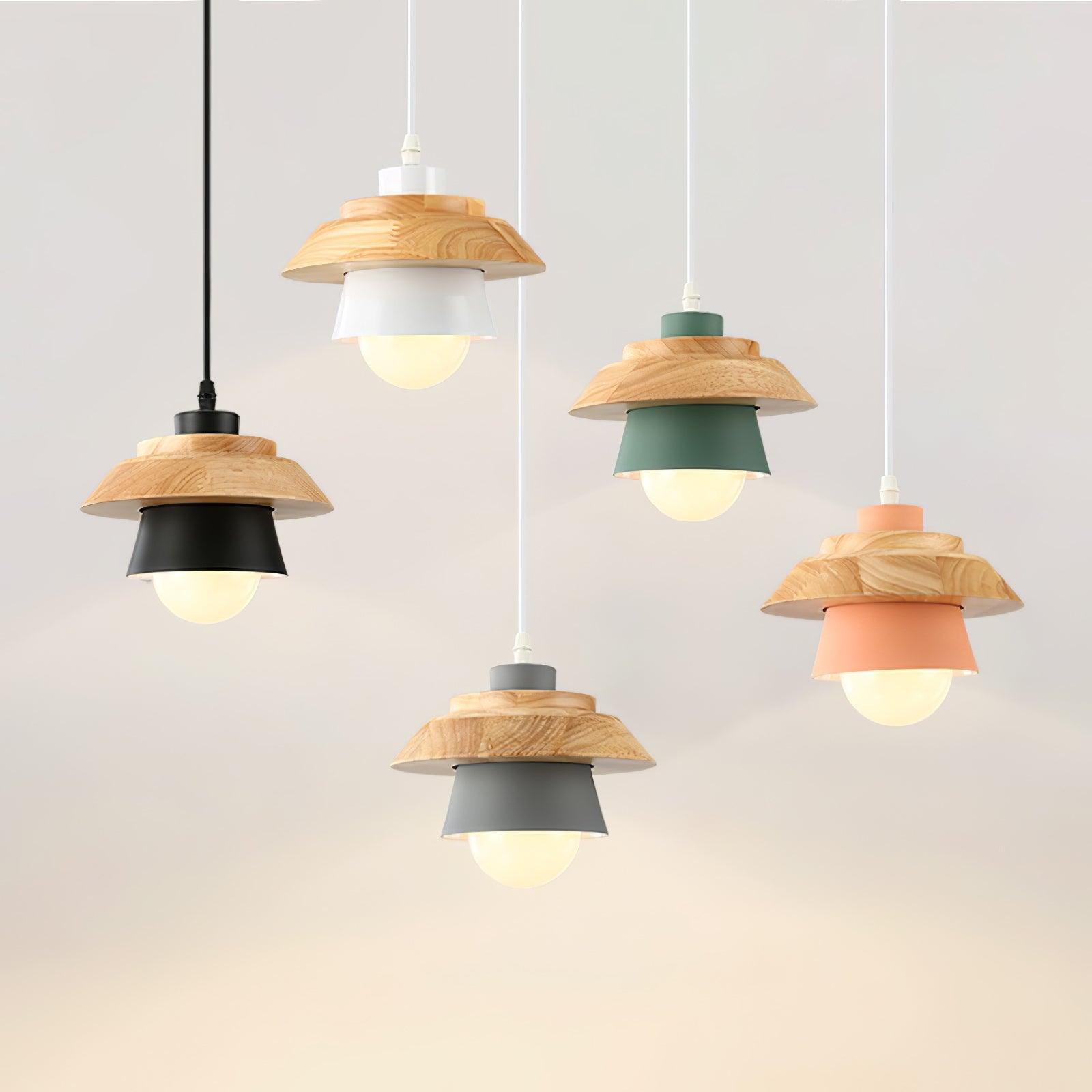 NordicMacaron Light - Moderne Nordische Houten Macaron Hangende Plafondlamp