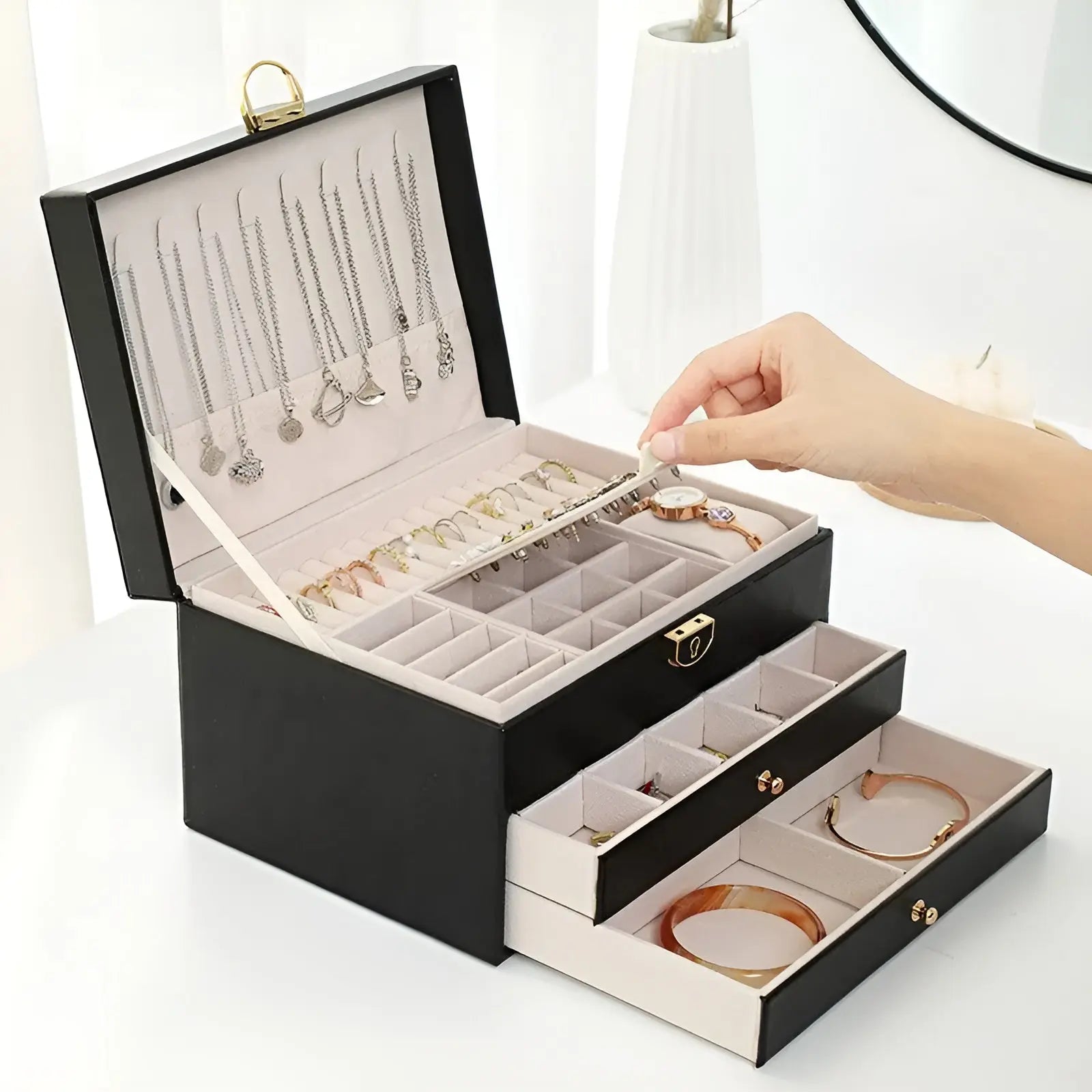 Luxury Box - Sieradendoos met Meerdere Etages voor Display en Opslag - Velari - VLP034