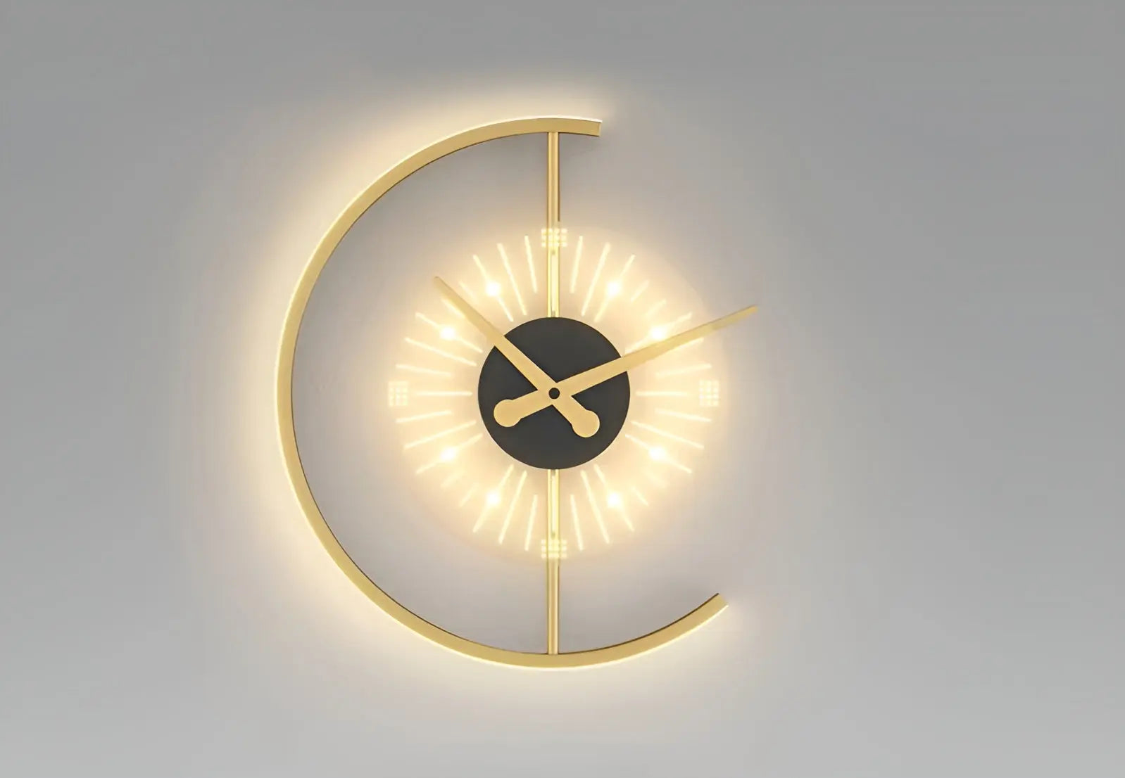 TimeShine Clock - Moderne LED Licht Wanduhr Elegare