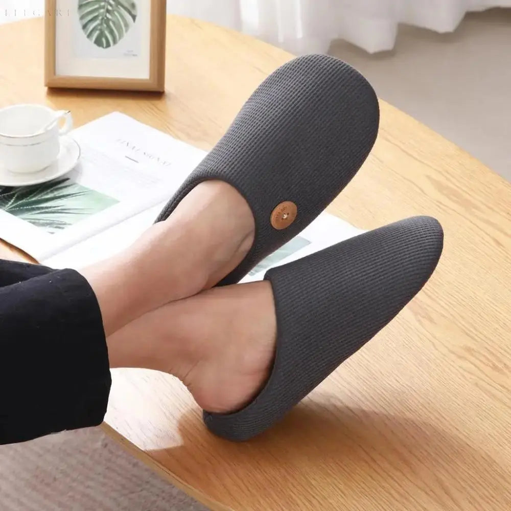 Velvet Ease Slippers - Bequeme Hausschuhe aus Leinen für Herren Elegare