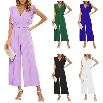 Urban Vibes Geplooid Jumpsuit Stijlvol en Comfortabel Zomerlook - Velari - 