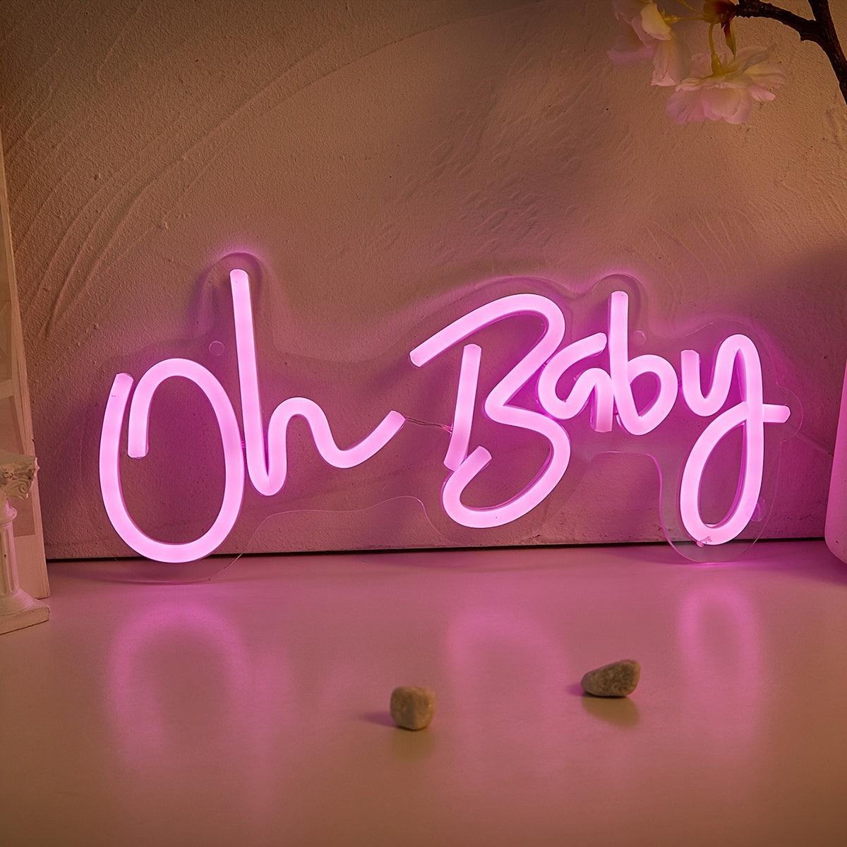 BrightBaby Light - Decoratieve Oh Baby USB-aangedreven Neon Wandlamp