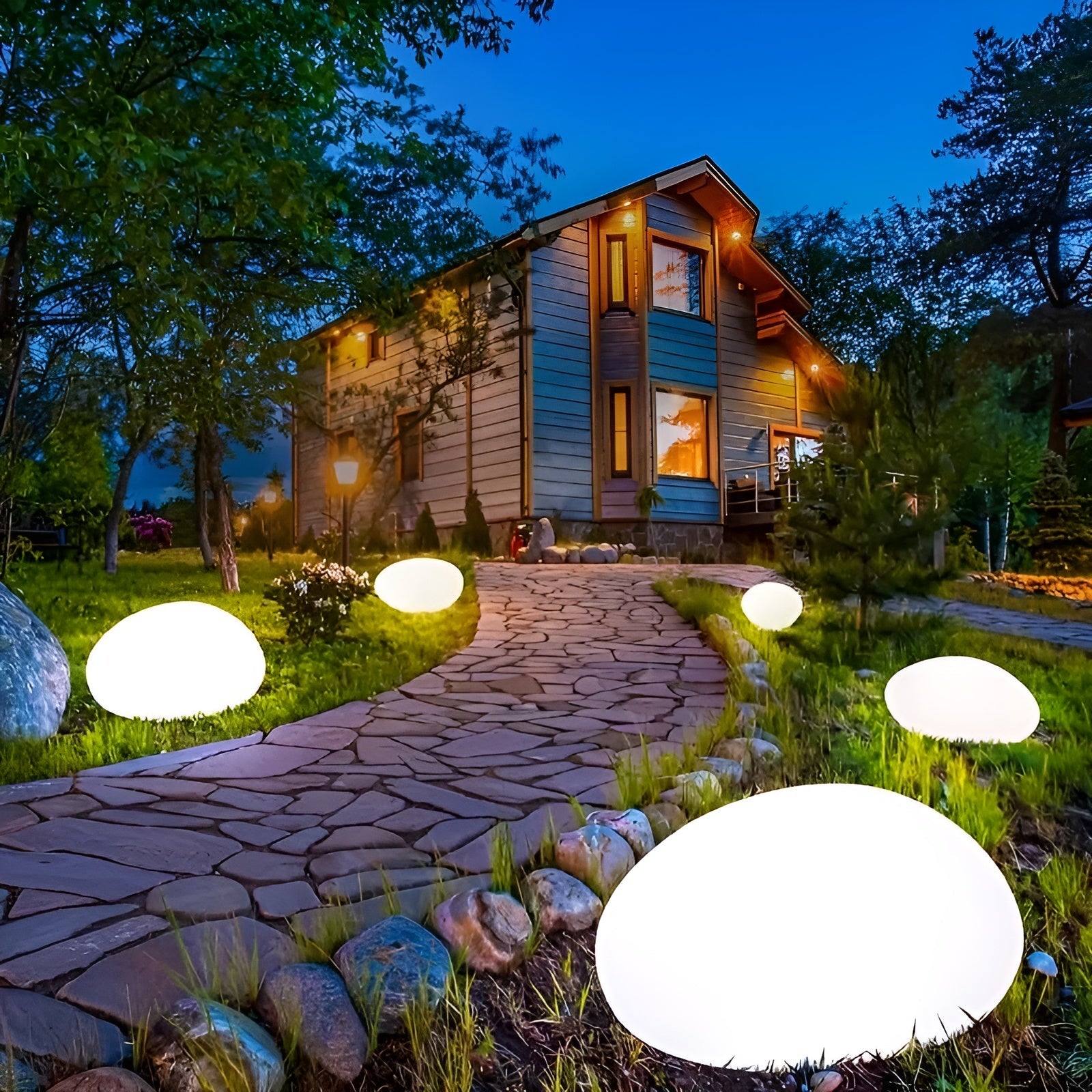 SolarPebble Light - Solarbetriebene Kieselstein-Lampe für den Garten Elegare