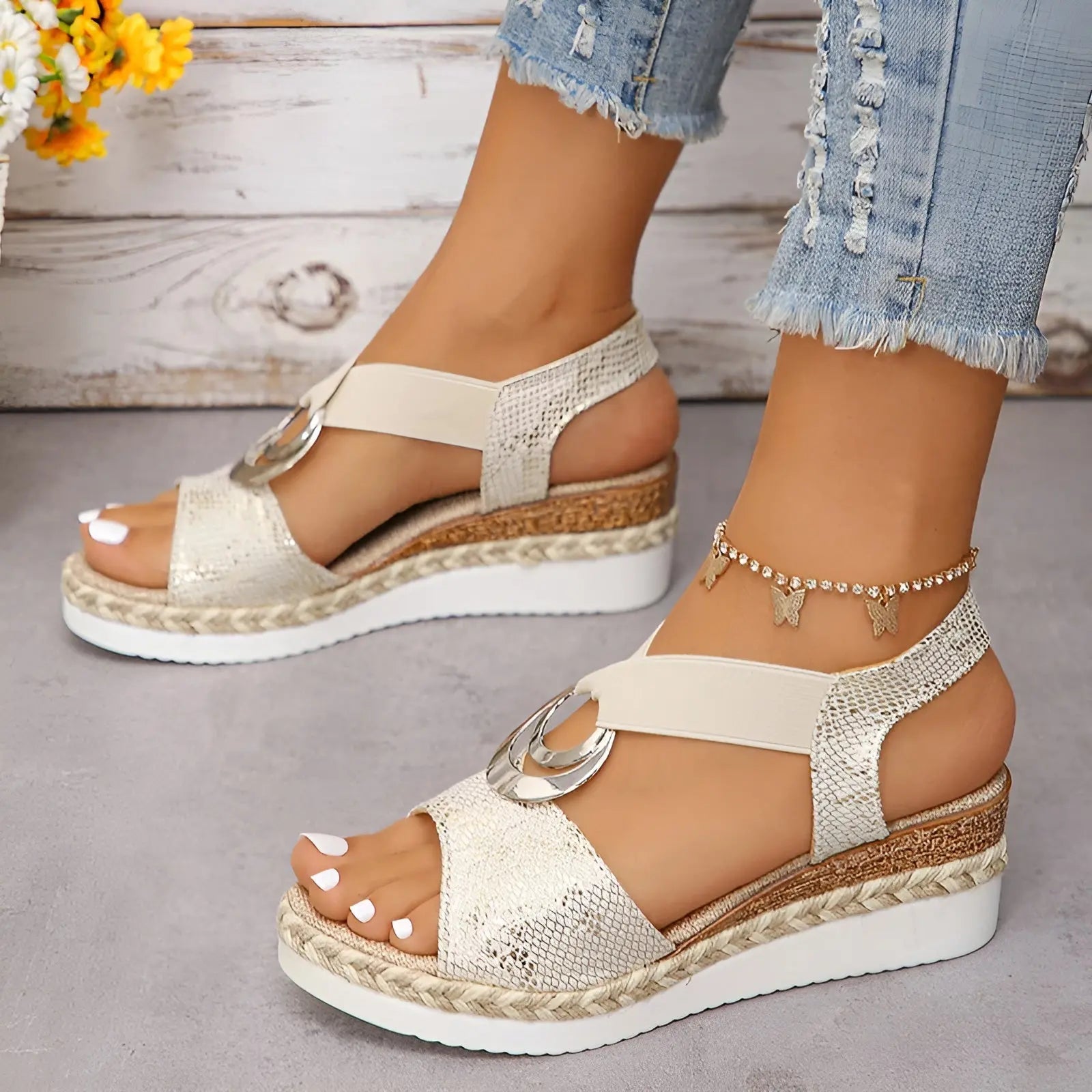 Cheena OrthoSandals - Elegante Orthopedische Zomersandalen met Slangenprint - Velari - VLP155