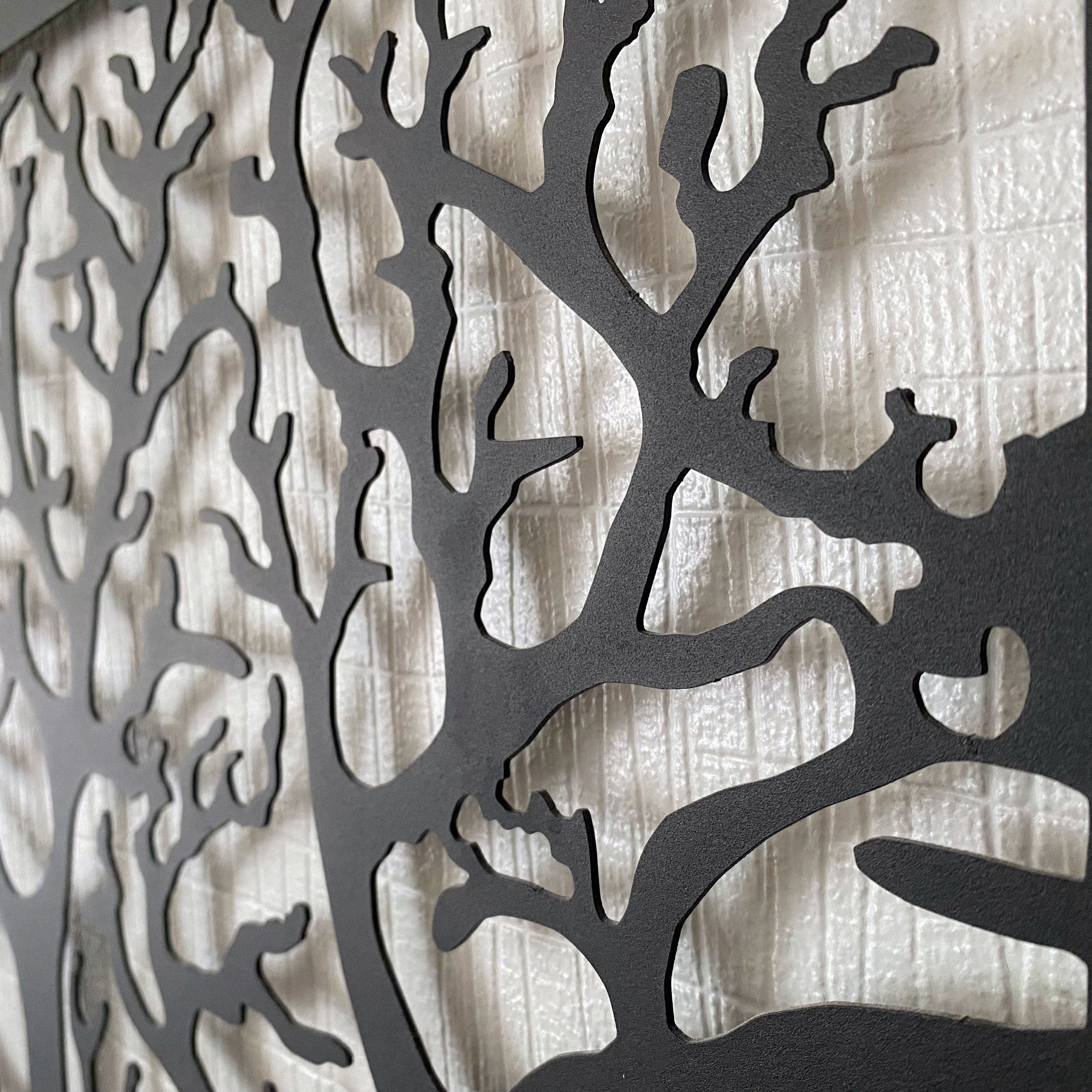 LifeBranch Decor - Baum des Lebens 3-teiliges Wandkunst-Metall-Dekor Elegare