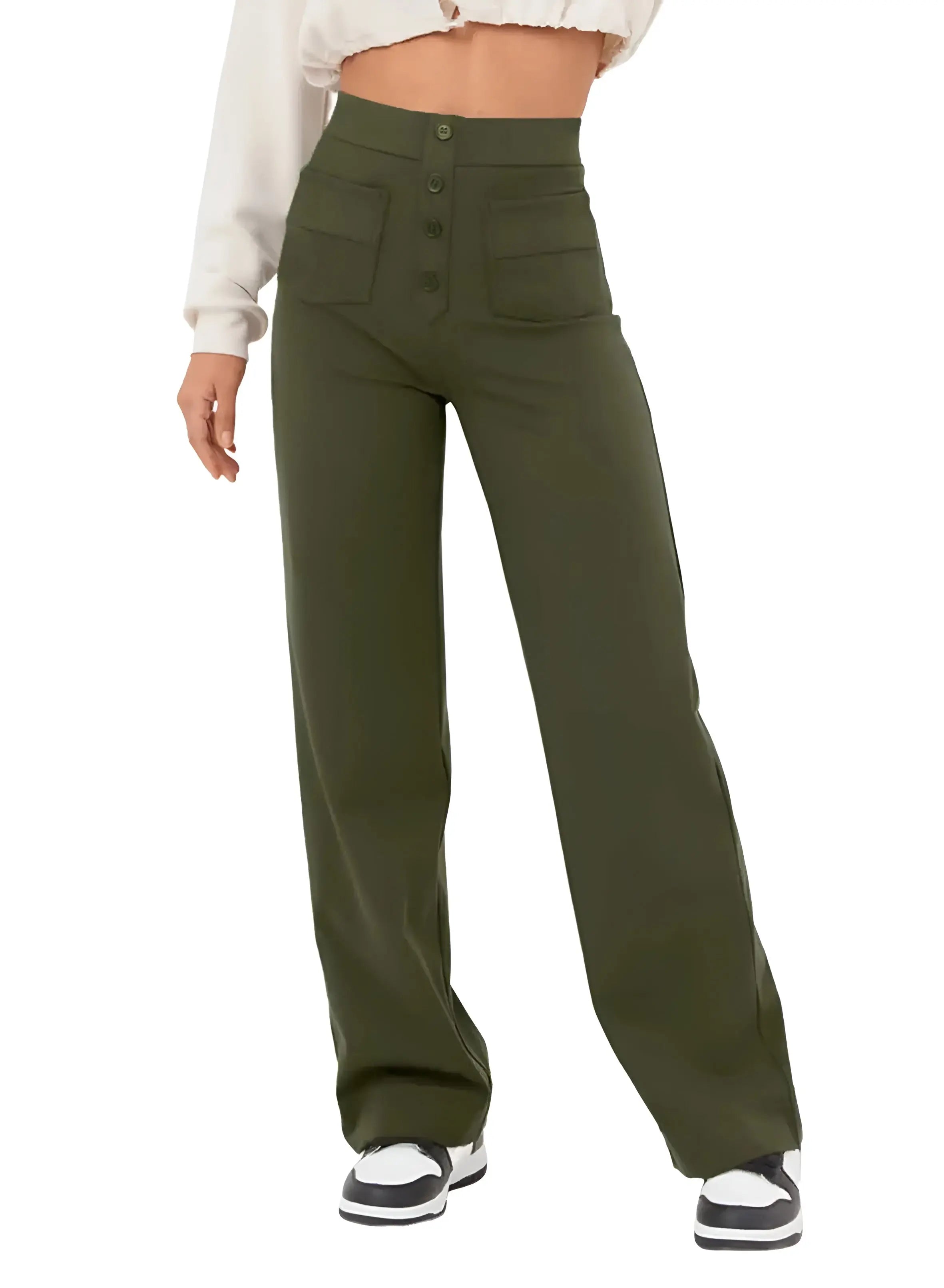 Alison Pants - Stretchy Cargo Broek met Hoge Taille Voor Dames - Velari - VLP187