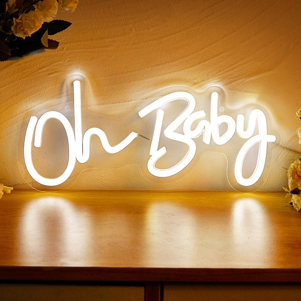 BrightBaby Light - Decoratieve Oh Baby USB-aangedreven Neon Wandlamp