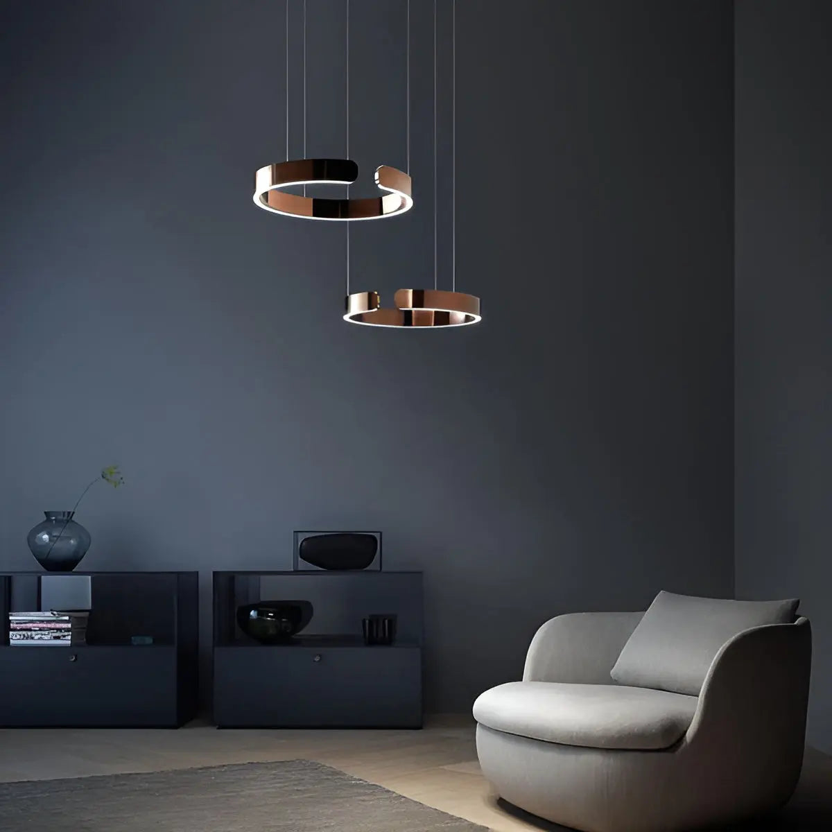 RingShine Chandelier - Scandinavische Ronde LED Hanglamp met Dimbare Verlichting - Velari - VLP086