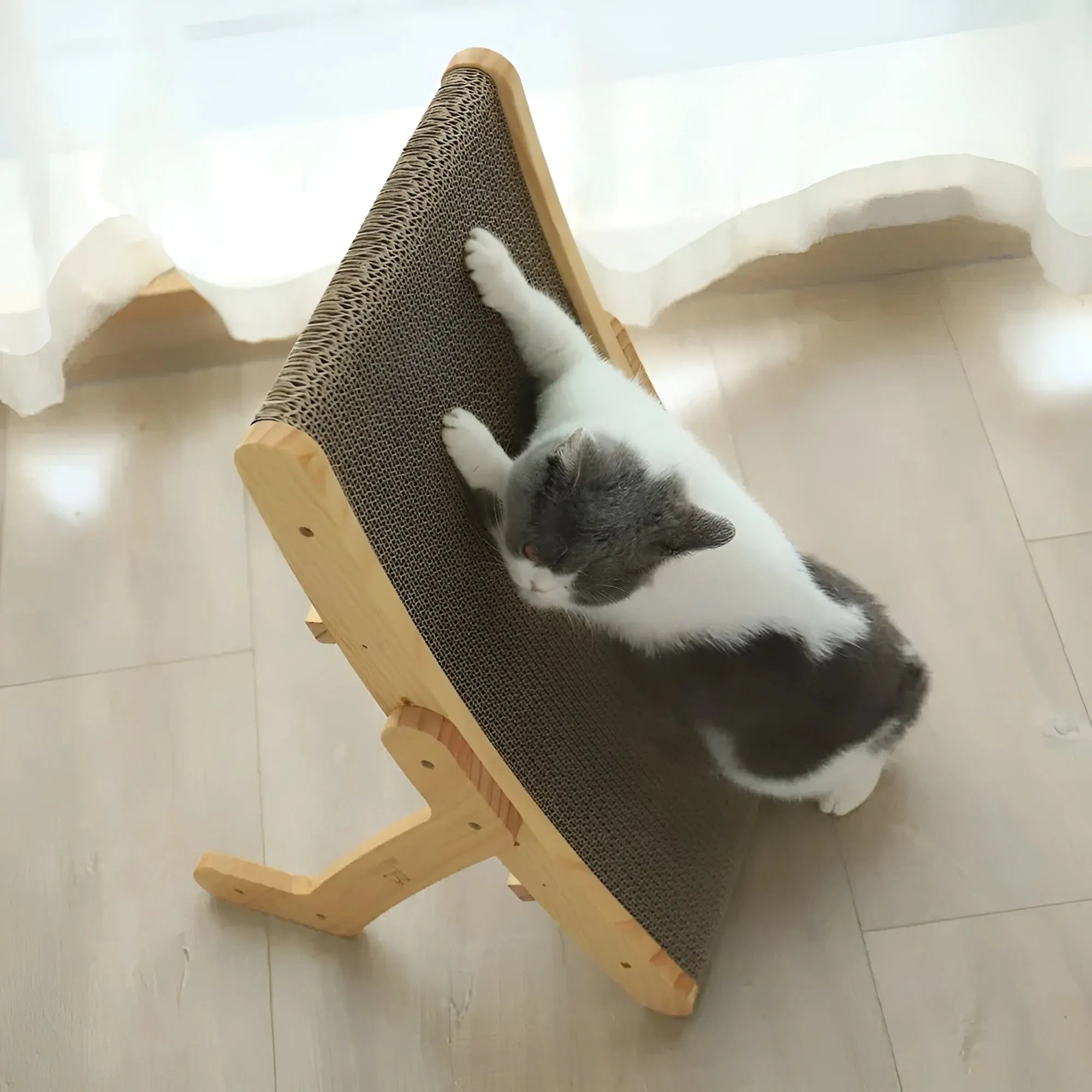 PurrPlay Board - Multifunctionele Verwijderbare Houten KattenKrabPlank - Velari - VLP164