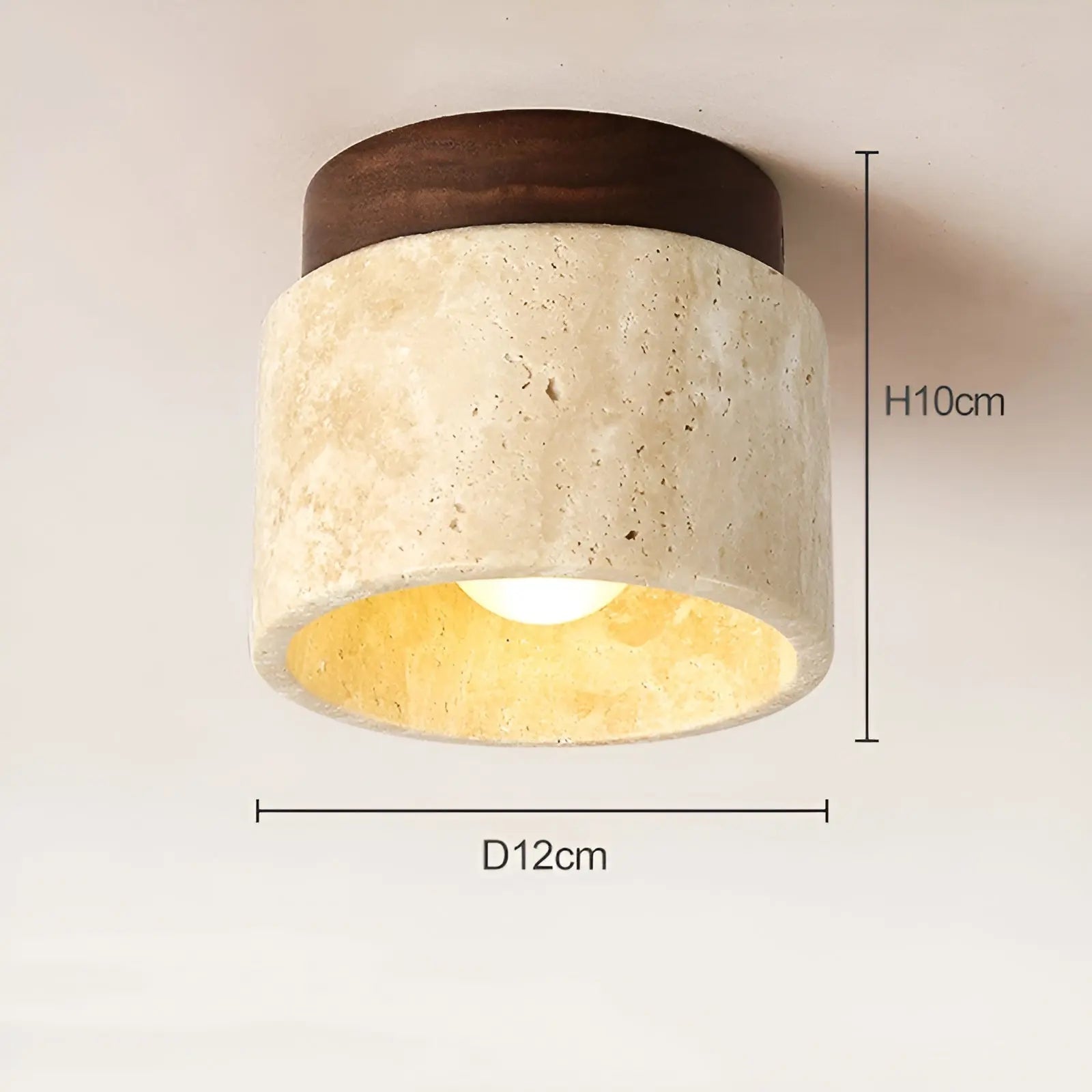 LumiStone Glow - Wabi Sabi Geel Marmer Japanse Plafondlamp - Velari - VLP126