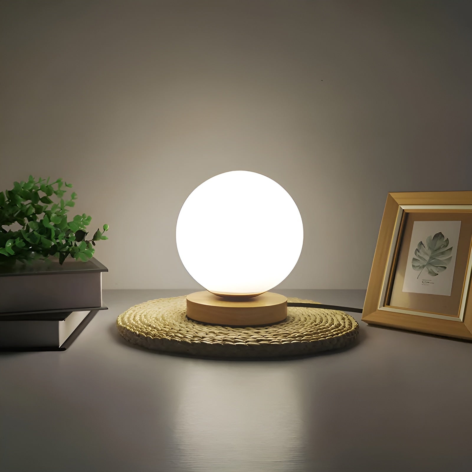 CharmingGlow Light – Casual Houten Glas Tafel Lamp