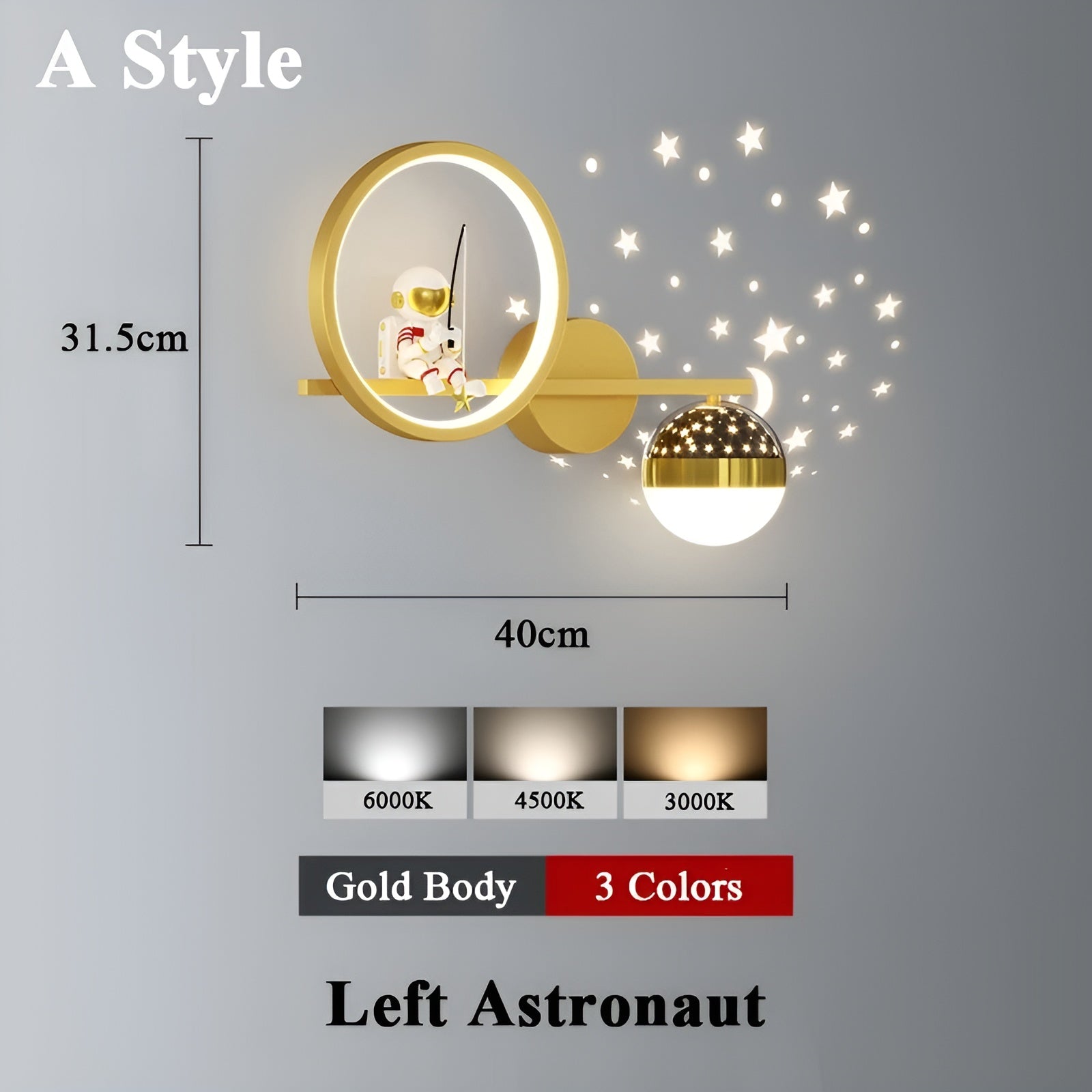 AstroGlow Lamp - Moderne Kinder Sternenhimmel-Projektor LED-Wandlampe Elegare