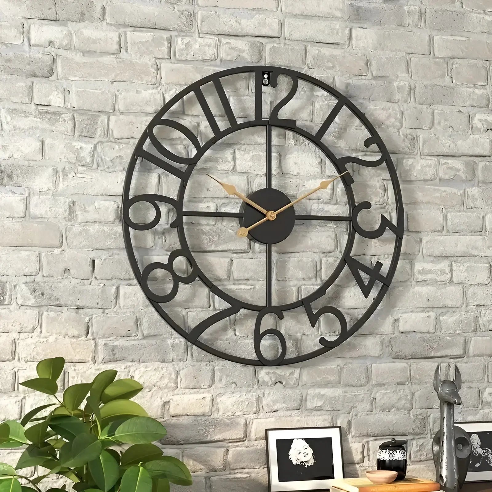 RetroTime Clock - Retro-Digital-Wanduhr aus Metall Elegare