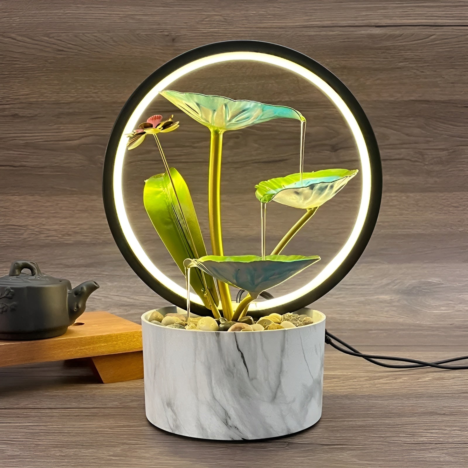 FlowCharm Lamp - Waterfontein Tafellamp voor Stijlvolle Interieurdecoratie