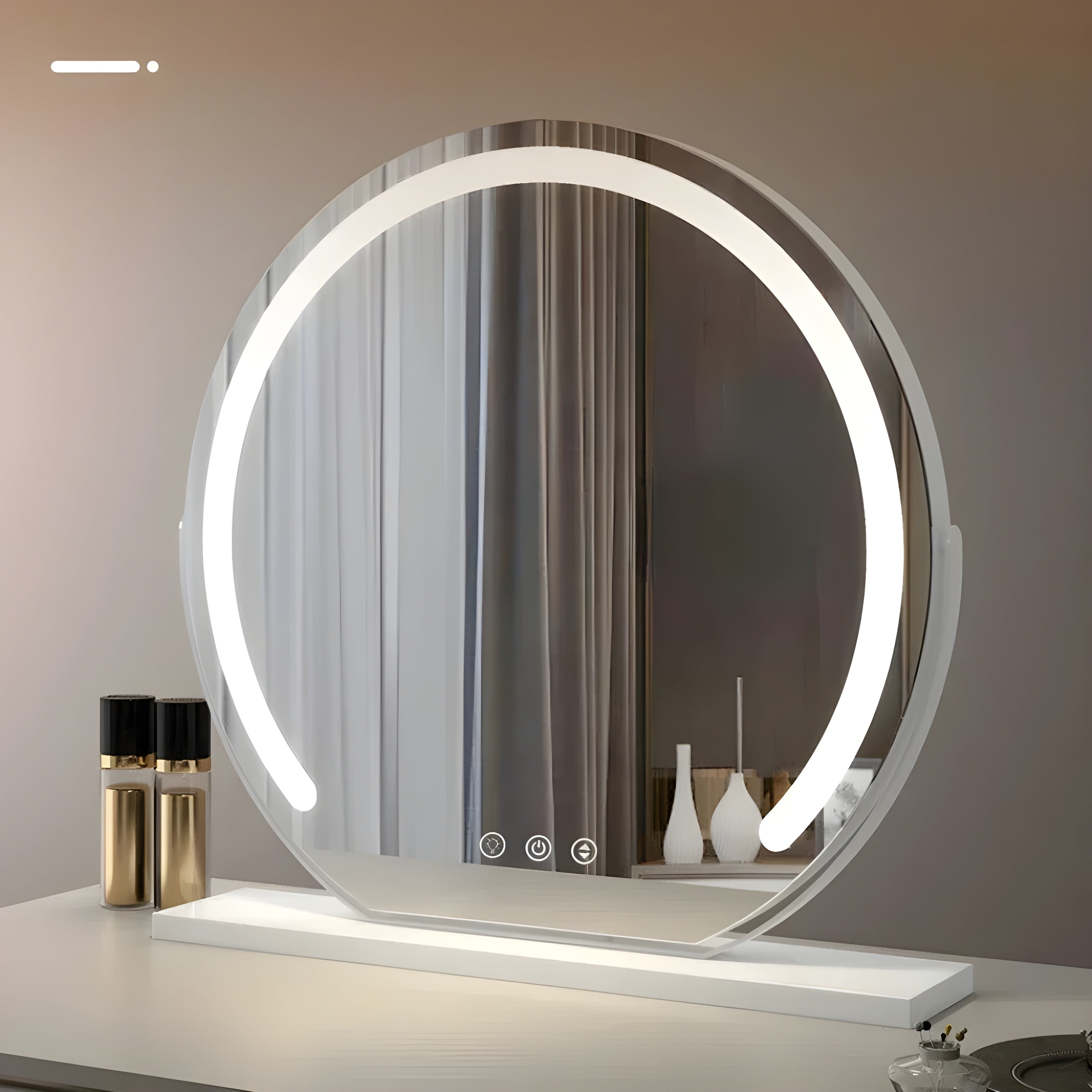 BrightBeauty Mirror - Decoratieve Staande Make-up Spiegel met LED-verlichting