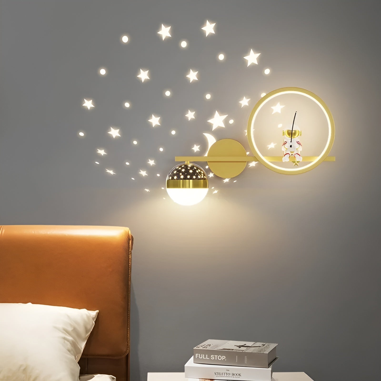 AstroGlow Lamp - Moderne Kinder Sternenhimmel-Projektor LED-Wandlampe Elegare