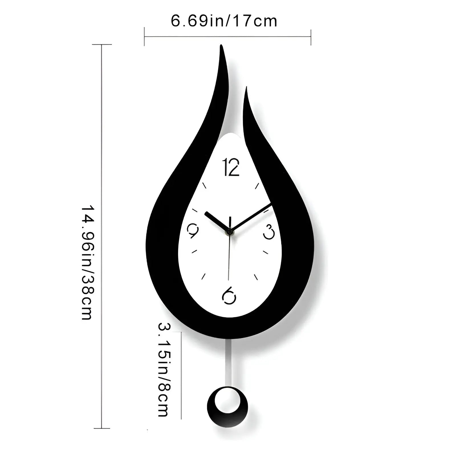 DropTime Clock - Moderne Tropfen-Acryl Pendel-Wanduhr für Ihr Zuhause Elegare