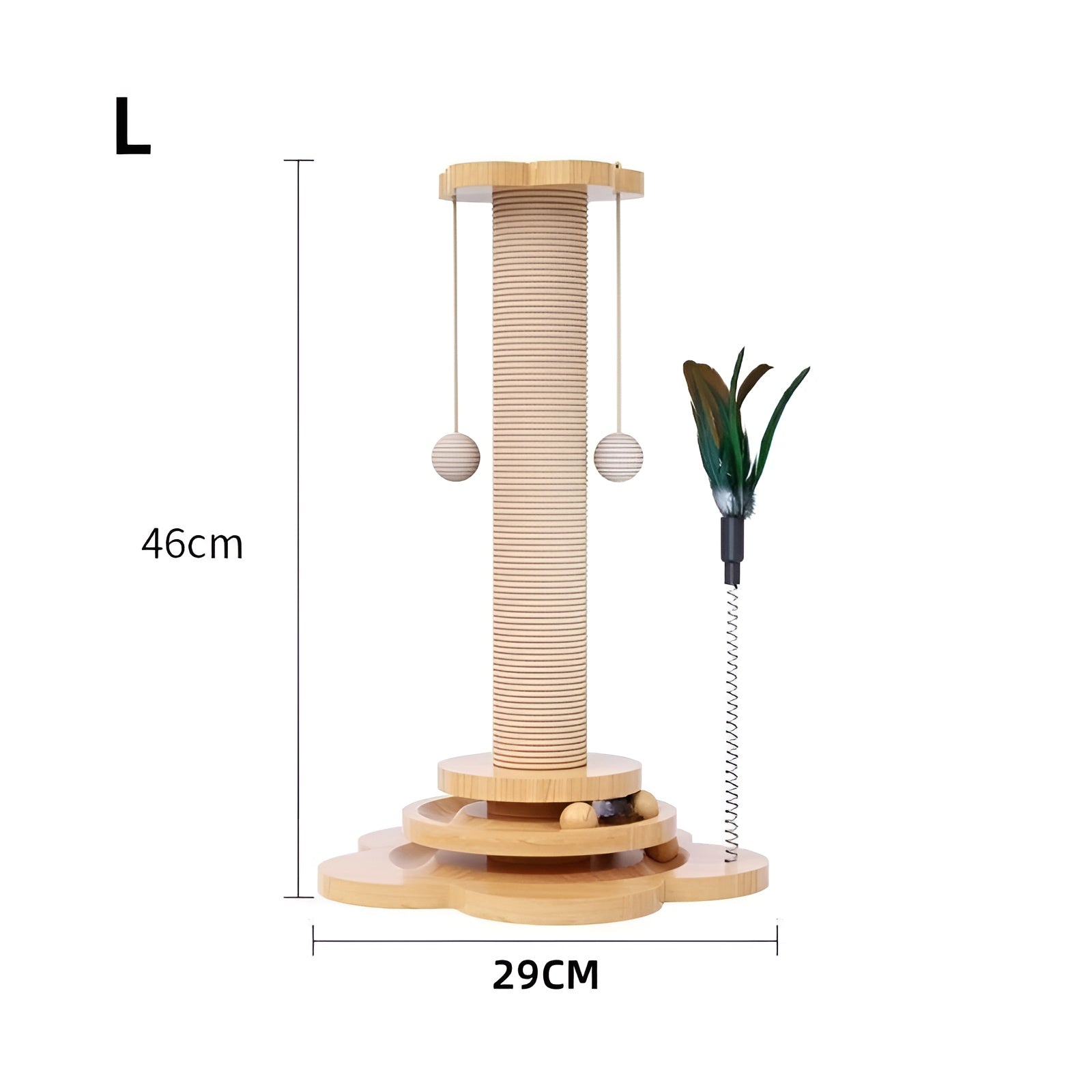 WhiskerWood Toy - Strapazierfähiges Holzspielzeug mit Bällen für Katzen Elegare