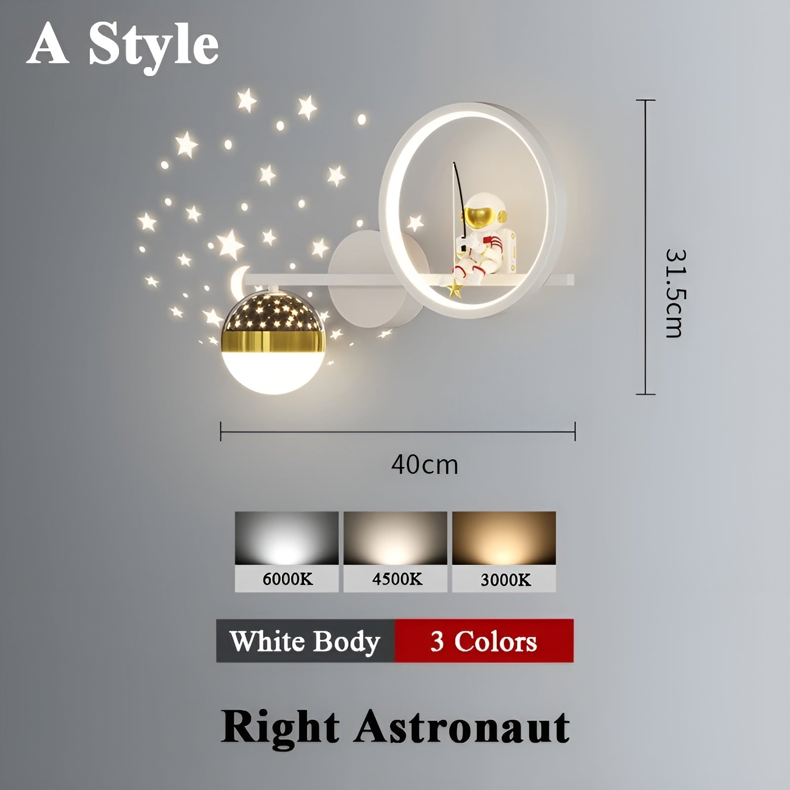 AstroGlow Lamp - Moderne Kinder Sternenhimmel-Projektor LED-Wandlampe Elegare