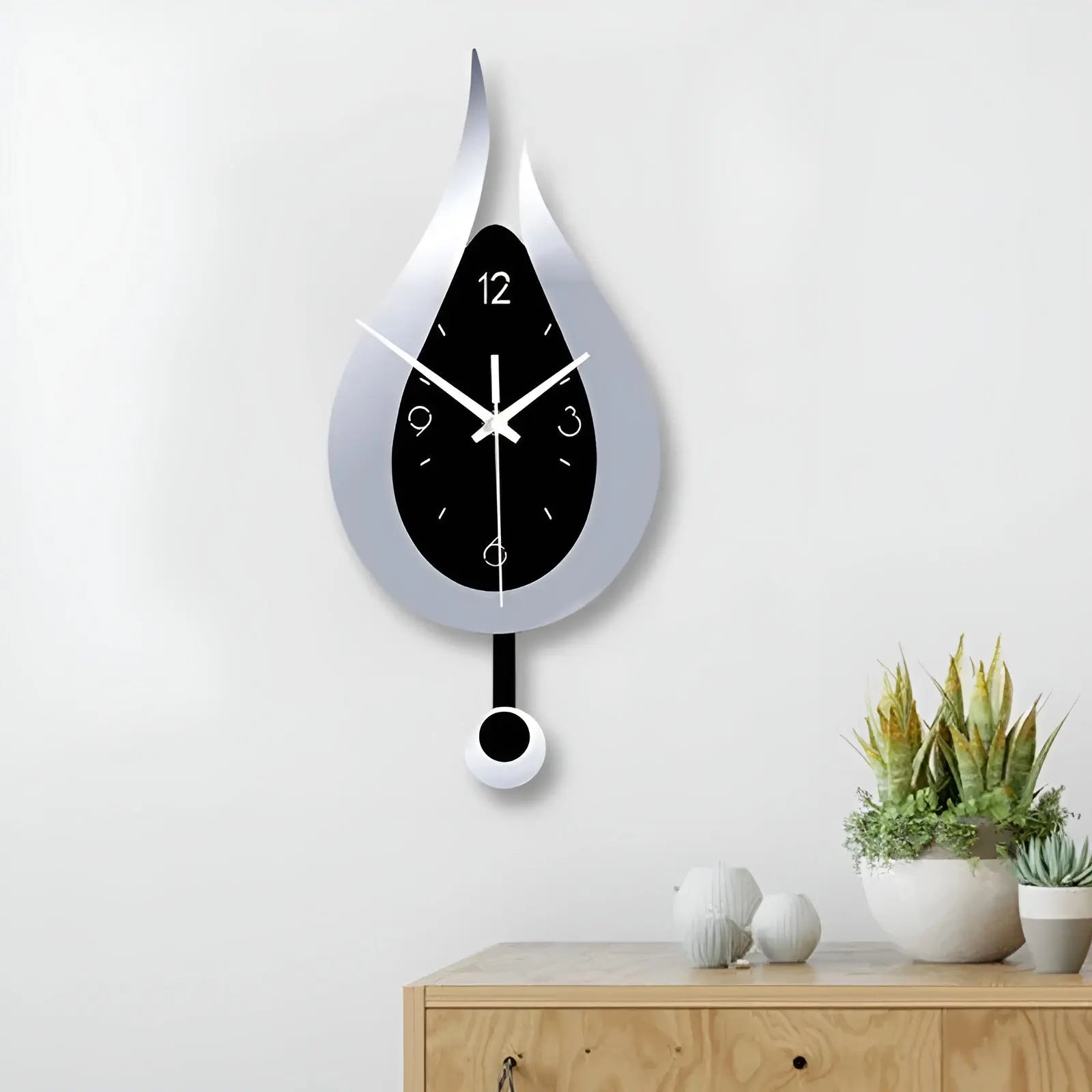 DropTime Clock - Moderne Tropfen-Acryl Pendel-Wanduhr für Ihr Zuhause Elegare