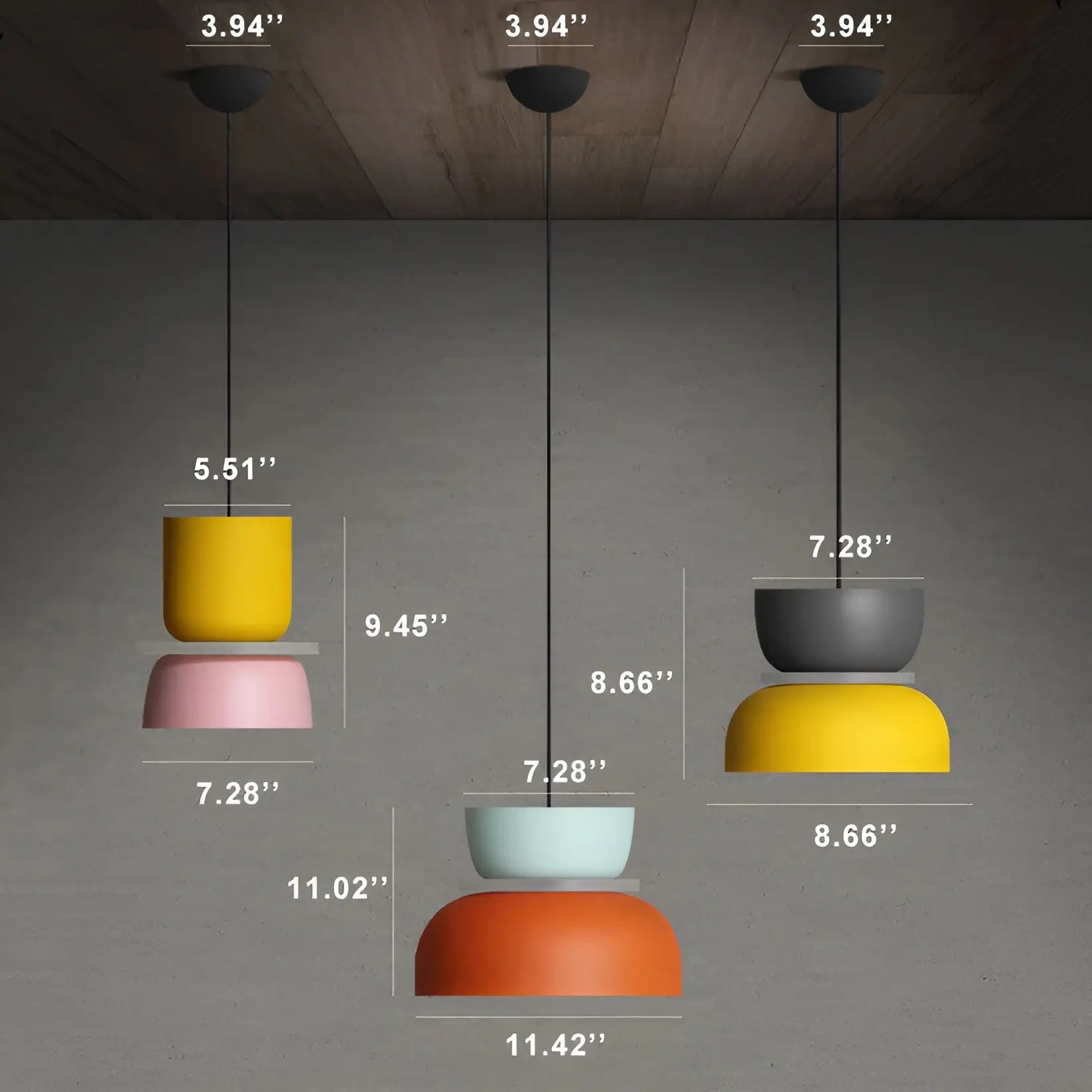 Cozy Lampara - Kleurrijke en Elegante Macaron LED Hanglamp - Velari - VLP049