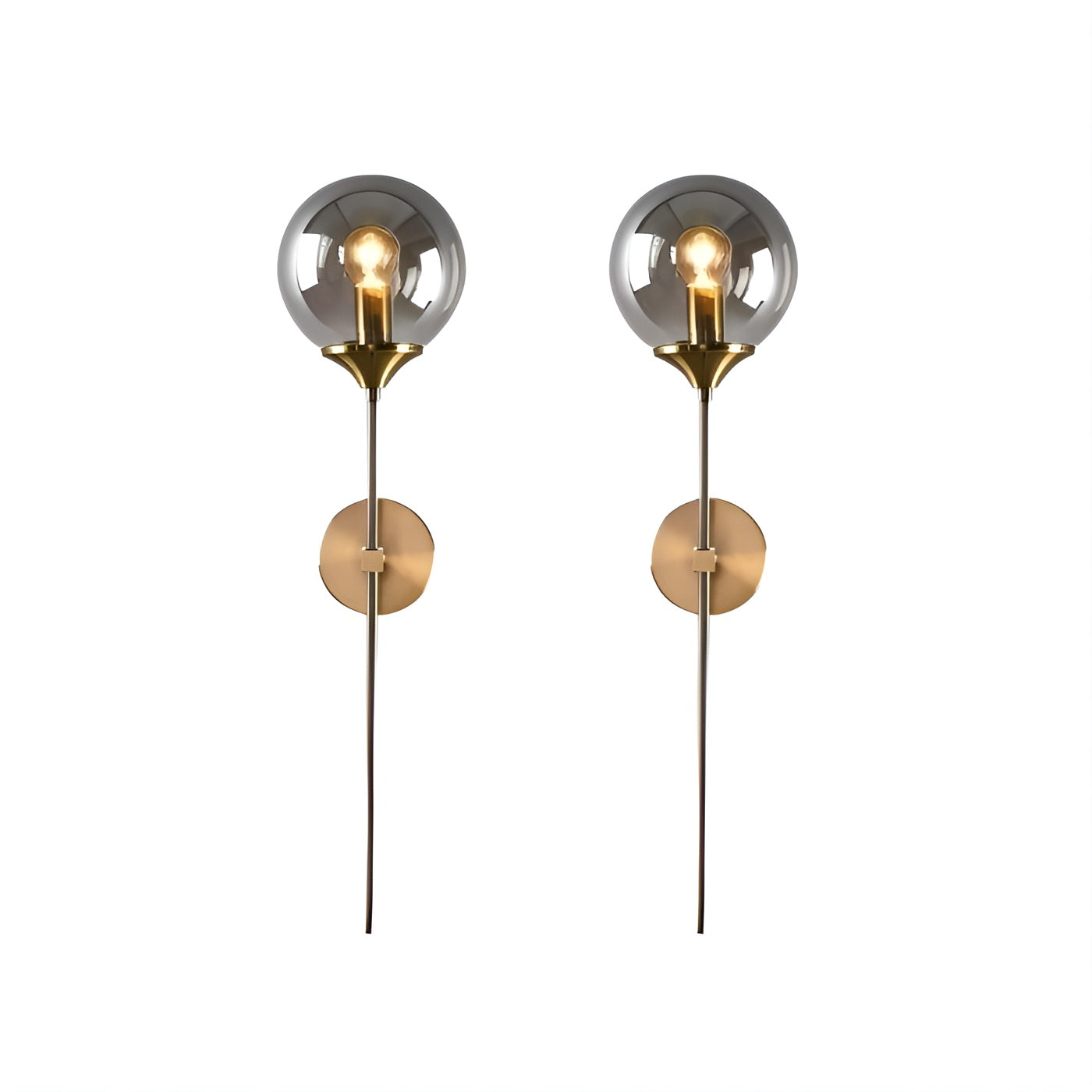 GlassGleam Lampe - Nordische Gold Indoor Glasball Wandlampe Elegare