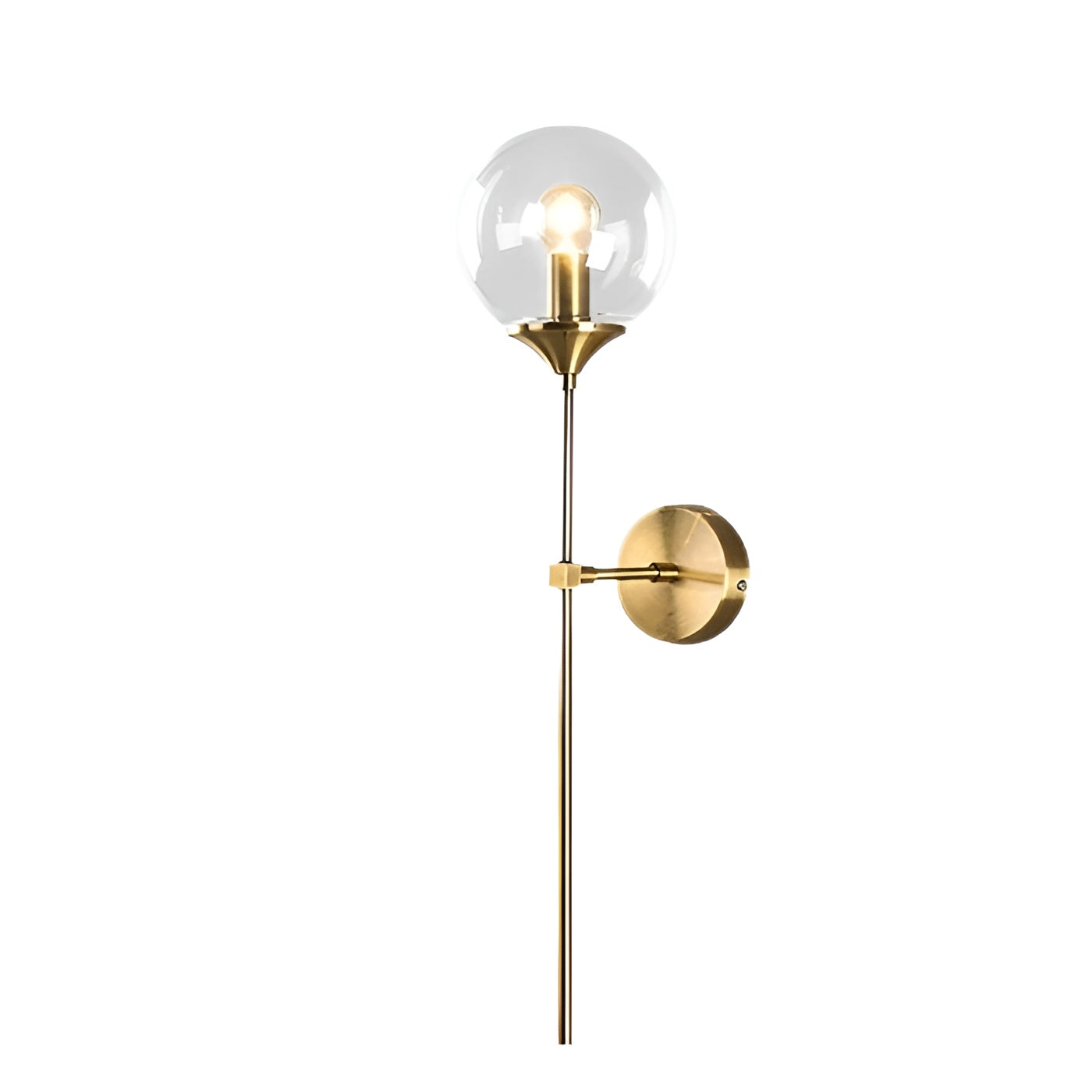 GlassGleam Lampe - Nordische Gold Indoor Glasball Wandlampe Elegare