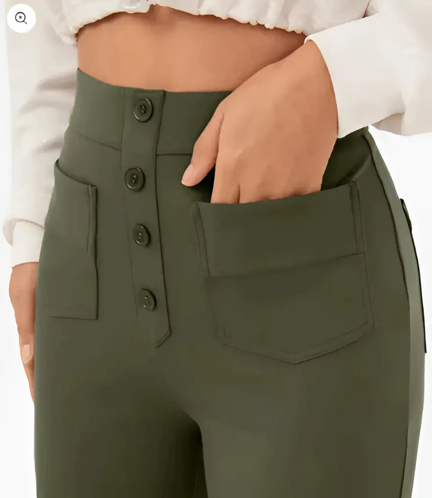 Alison Pants - Stretchy Cargo Broek met Hoge Taille Voor Dames - Velari - VLP187