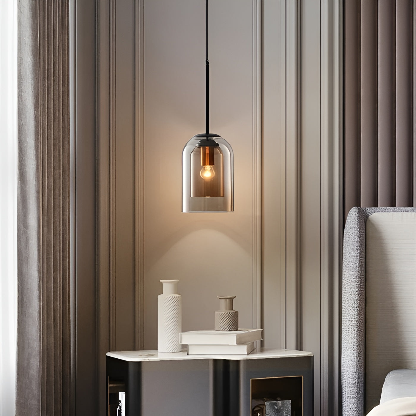 ScandiLume Light - Noordse Postmoderne Hanglamp met Dubbel Glas