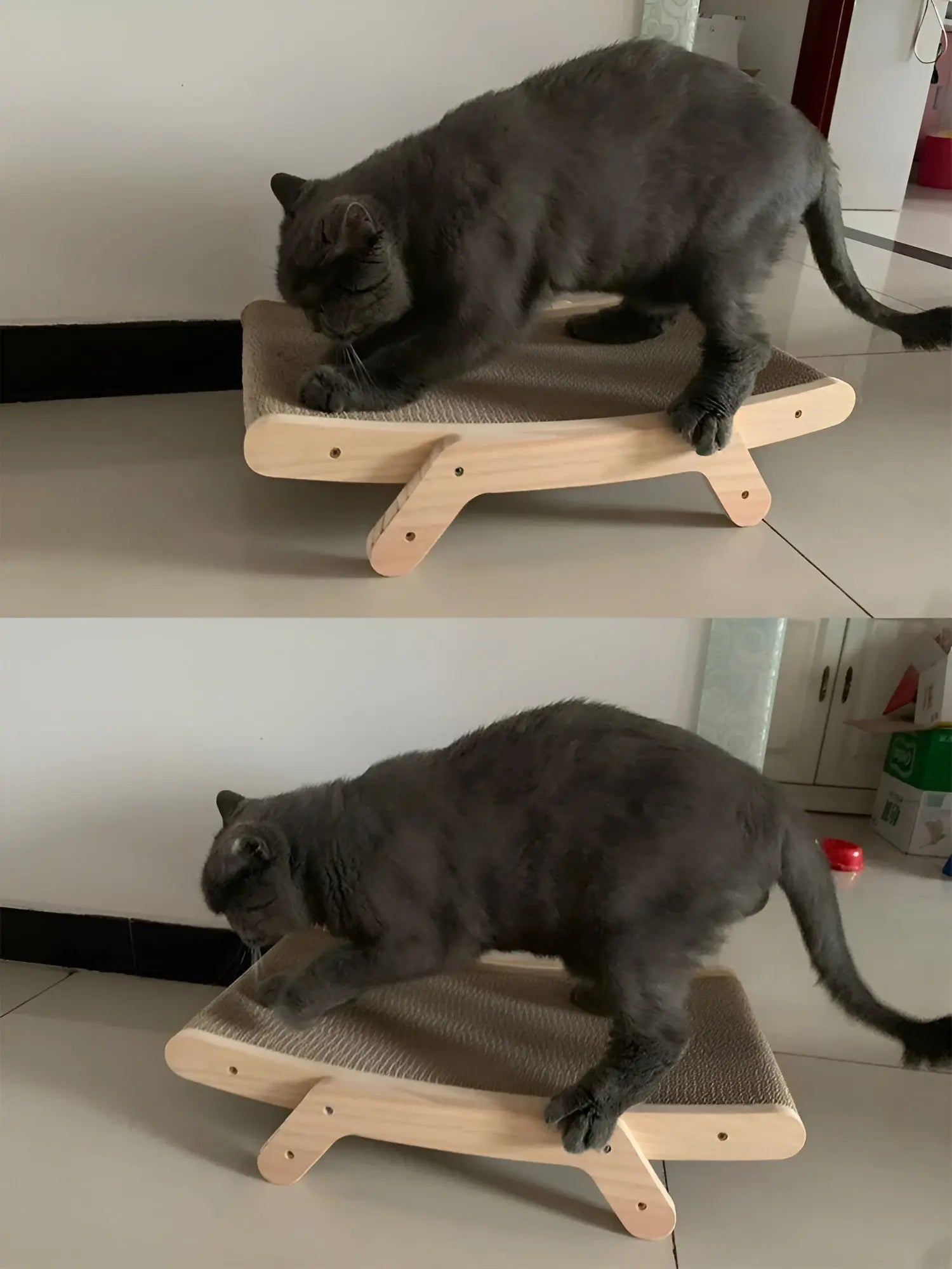 PurrPlay Board - Multifunctionele Verwijderbare Houten KattenKrabPlank - Velari - VLP164