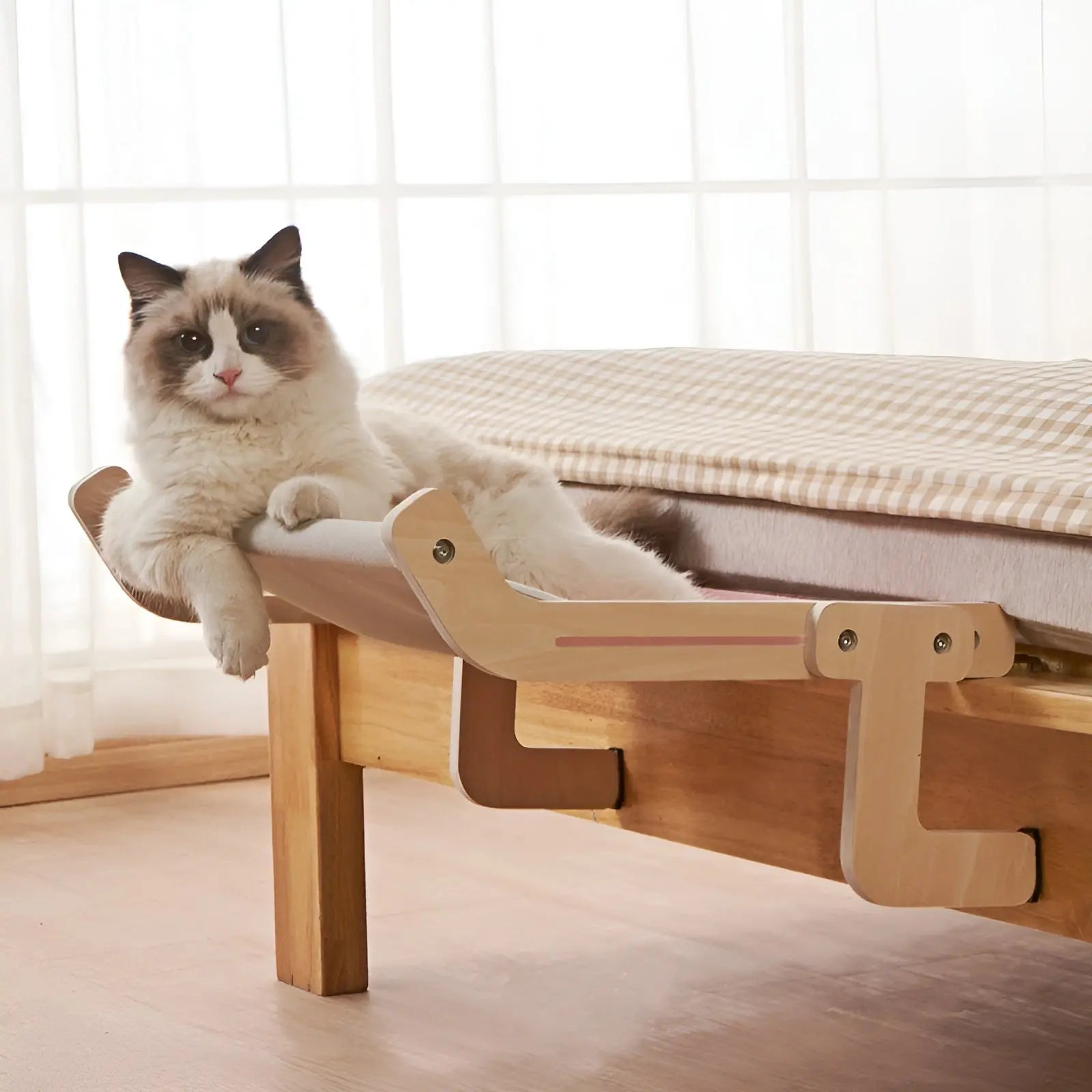 PurrLounge Hammock - Elegant Houten Hangmatbed Voor Katten - Velari - VLP162