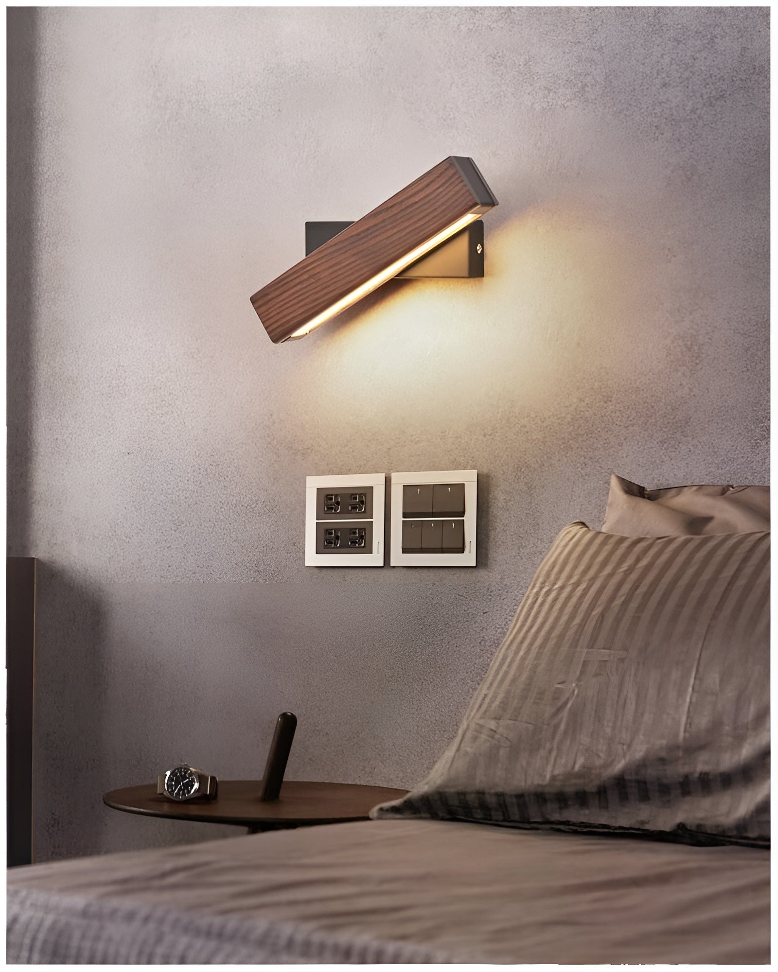 BrightCharm Lights - Moderne Holz-LED-Lampe Elegare