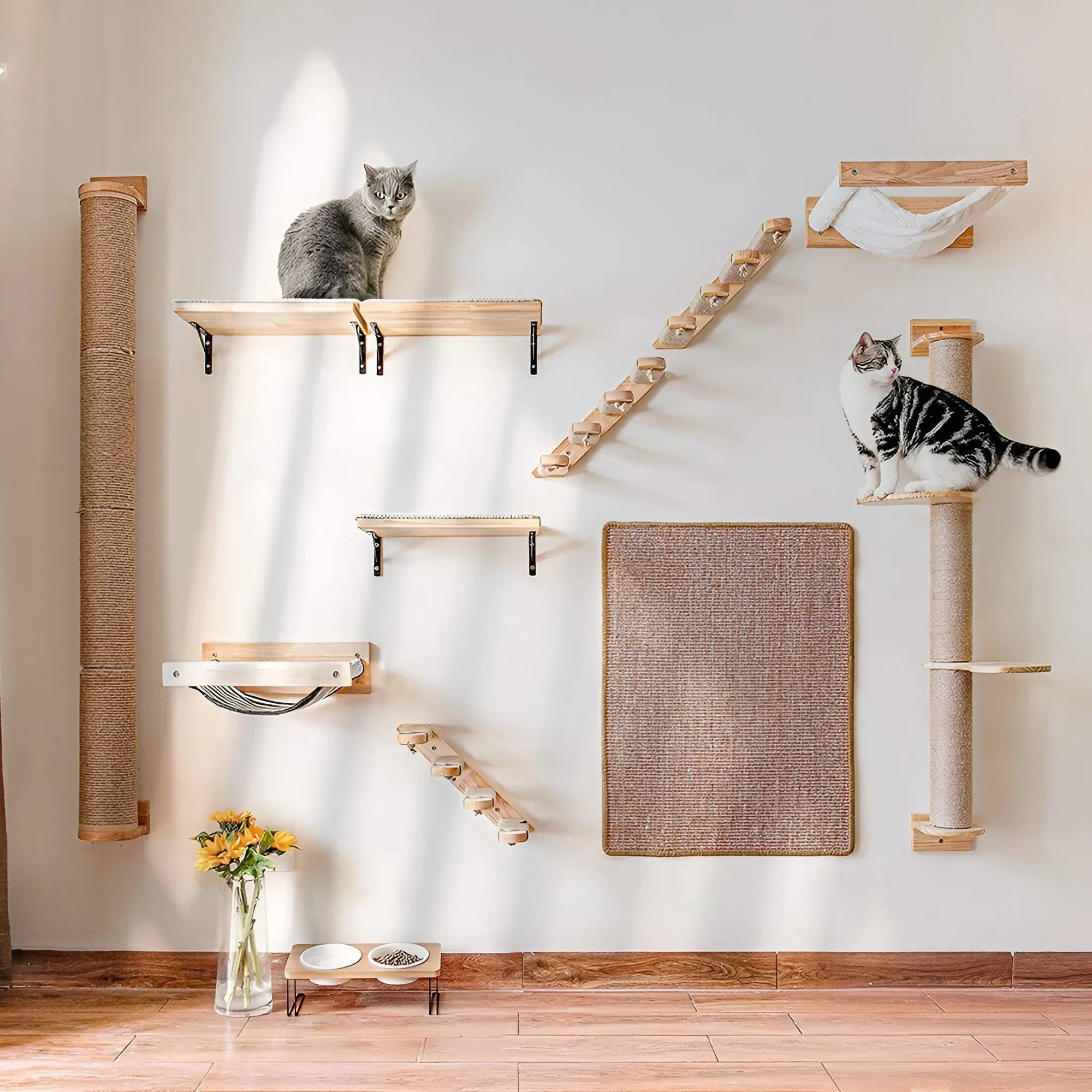 PurrMount Board - Wandkattenklimplank met Krabpaal - Velari - VLP163