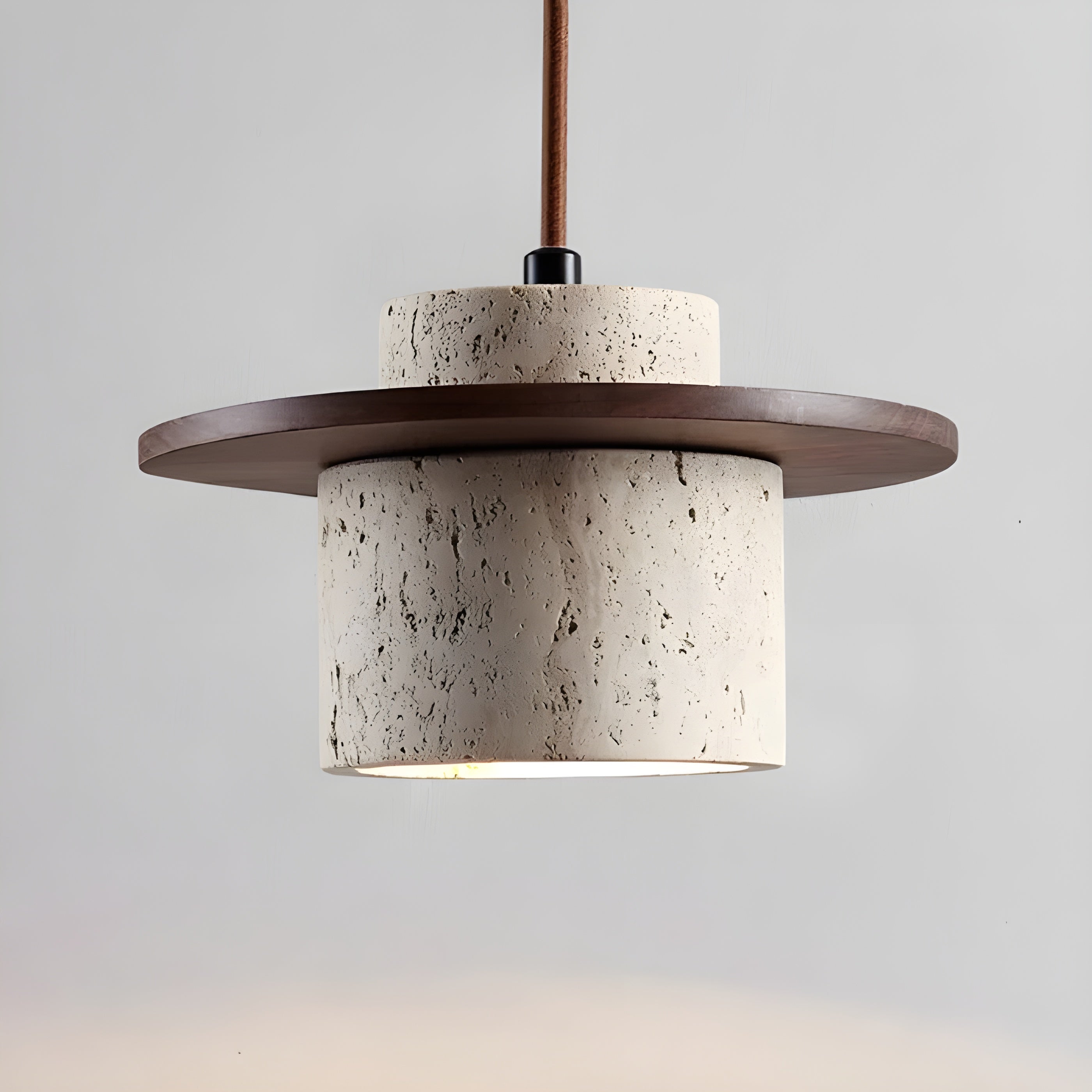 TravertGlow Light - Moderne Wabi-Sabi Hanglamp van Natuursteen